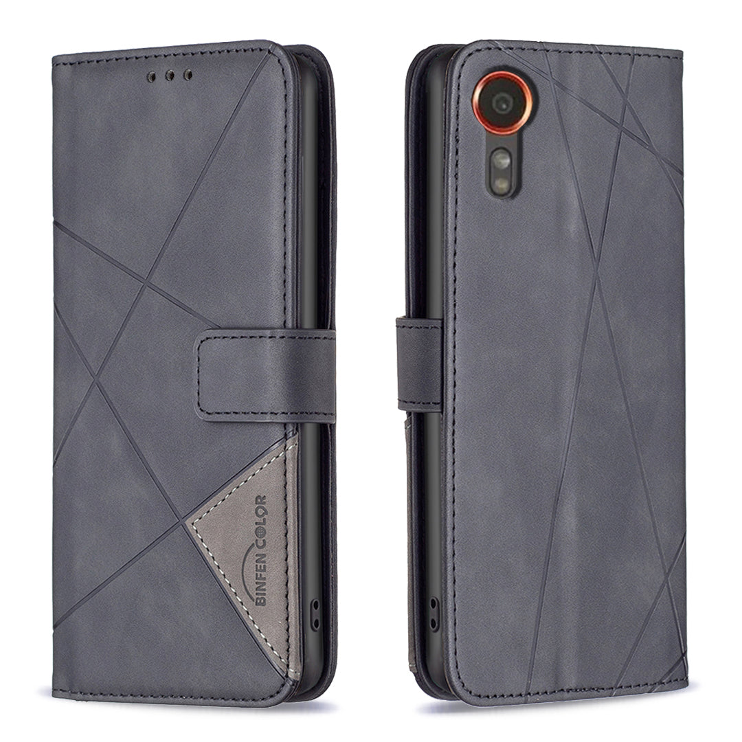 BINFEN COLOR BF05 For Samsung Galaxy Xcover7 Leather Case Wallet Cover Folding Stand - Grey BINFEN COLOR BF05 For Samsung Galaxy Xcover7 Leather Case Wallet Cover Folding Stand - Grey